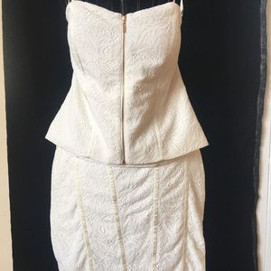 Cache White Lacy Bustier Skirt Set 🤍🌟💫 Very Fitted Very Sexy 💖